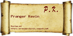 Pranger Kevin névjegykártya